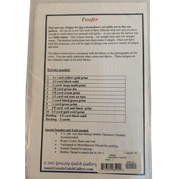 Twofer Quilt Pattern By Grizzly Gulch Gallery Create Two Unique Quilt Designs - Picture 6 of 9